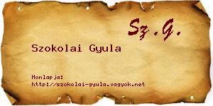 Szokolai Gyula névjegykártya