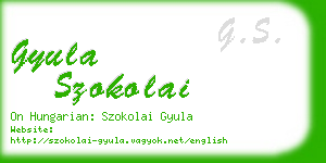 gyula szokolai business card